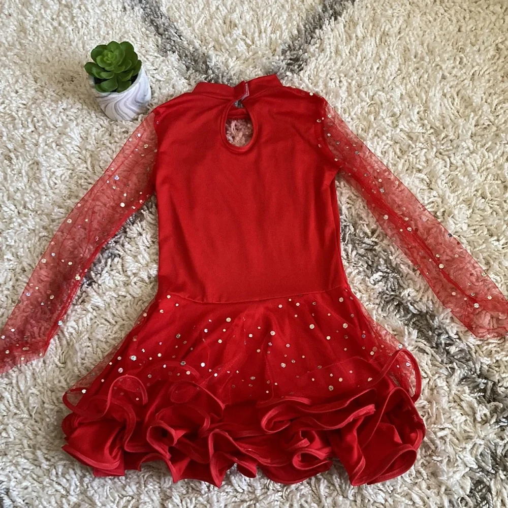 Girl Dance Costume Red Size Medium/Large